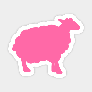 Sheep Silhouette Pattern in Pink Sticker